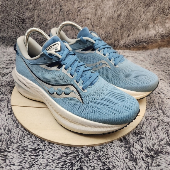 Saucony Shoes - Saucony Triumph 21 Bluelight Mauve Running Shoes Women's Size 7.5